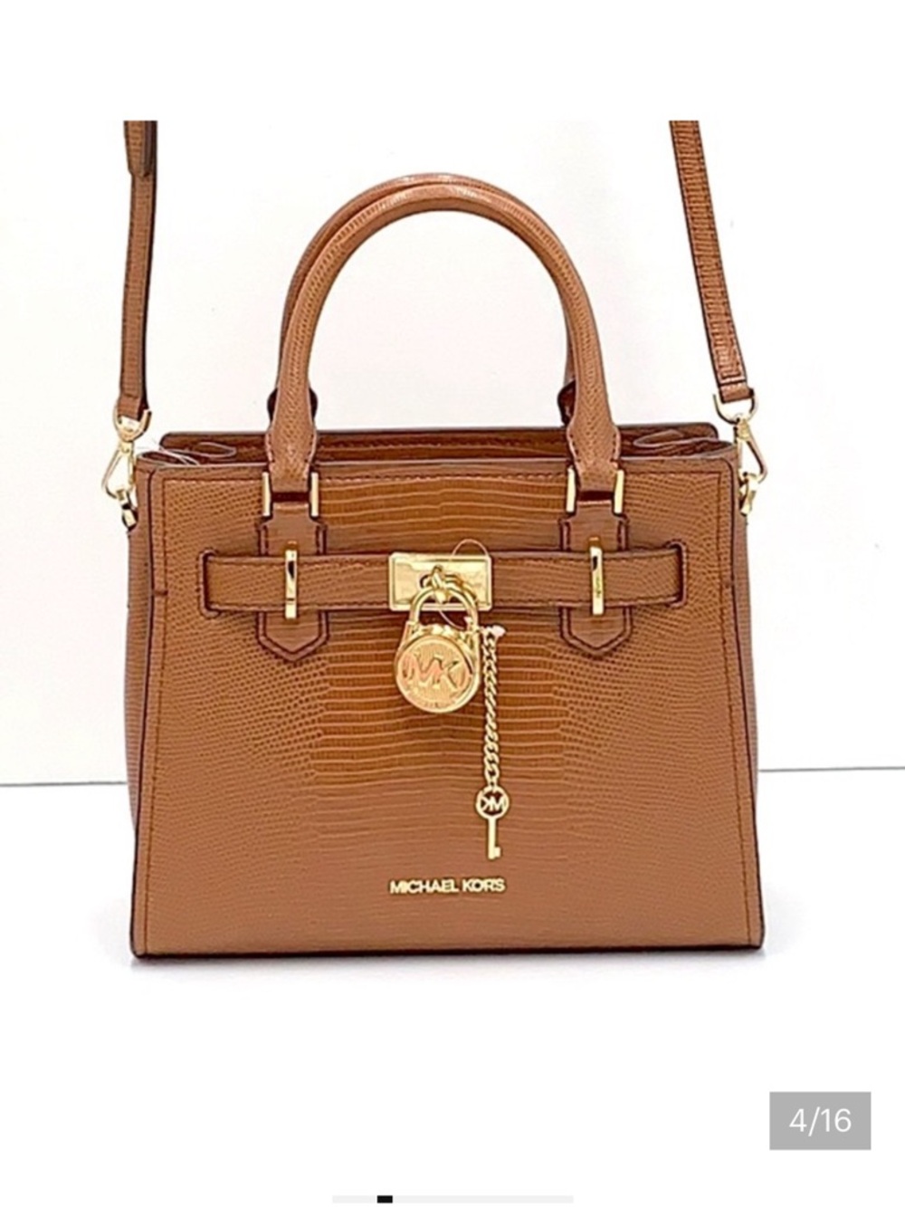 Michael Kors Small Hamilton Crocodile embossed leather Satchel Crossbody Luggage - Picture 10 of 10